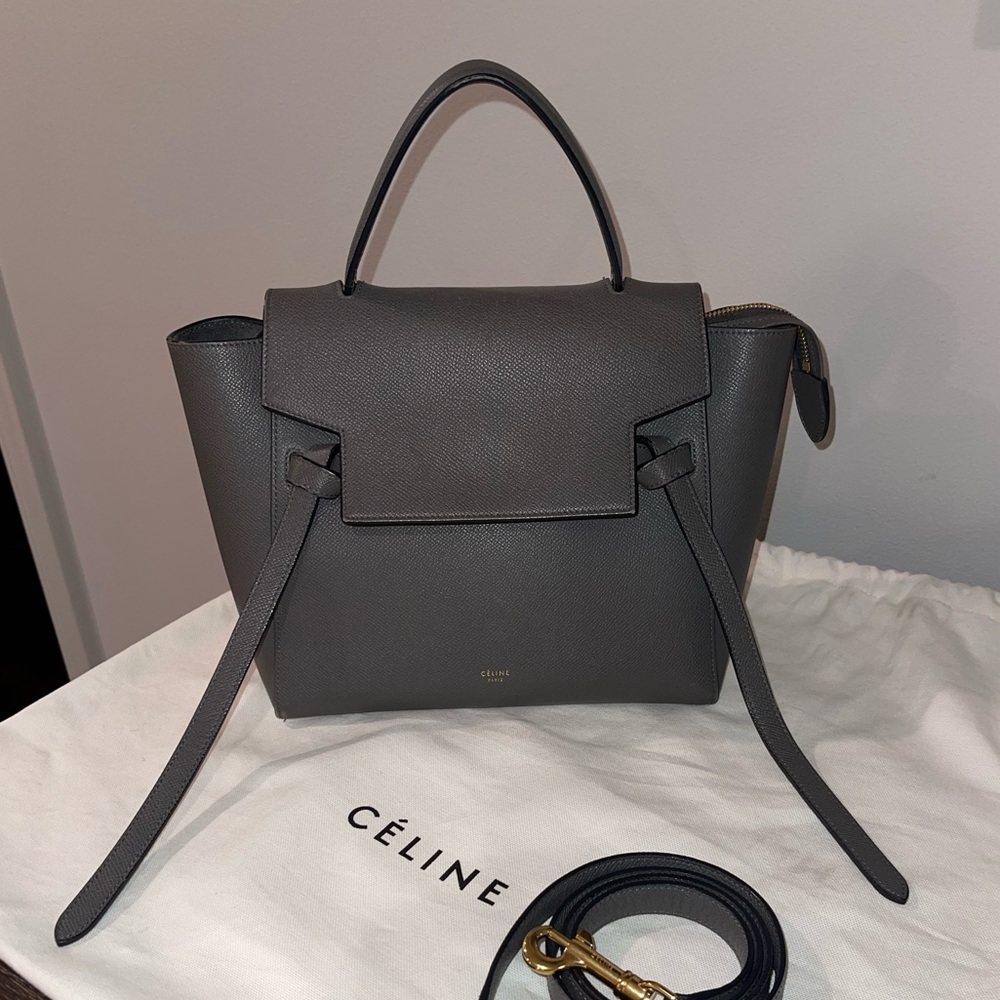 Grey Celine Mini Belt Bag